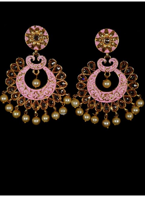 Reverse Ad Earrings With Meenakari Work